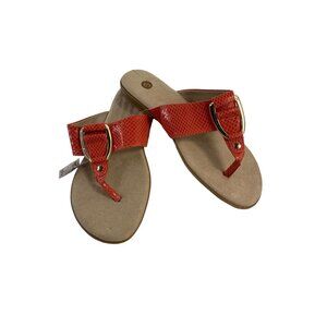 Dressbarn Women's Orange Scaled Thong Sandals